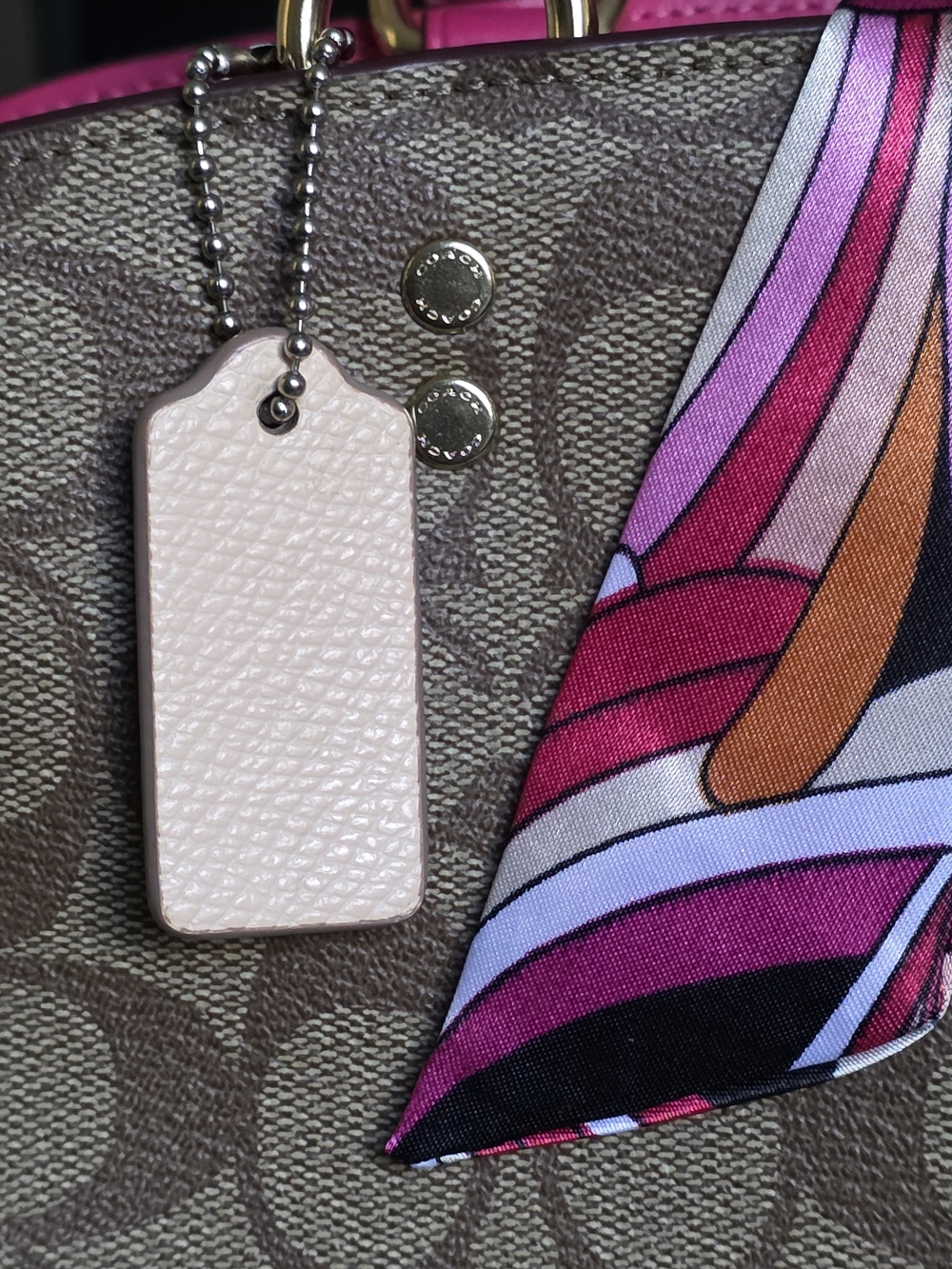 Coach Small Light Blush Pink Leather Hangtag - Picture 2 of 5